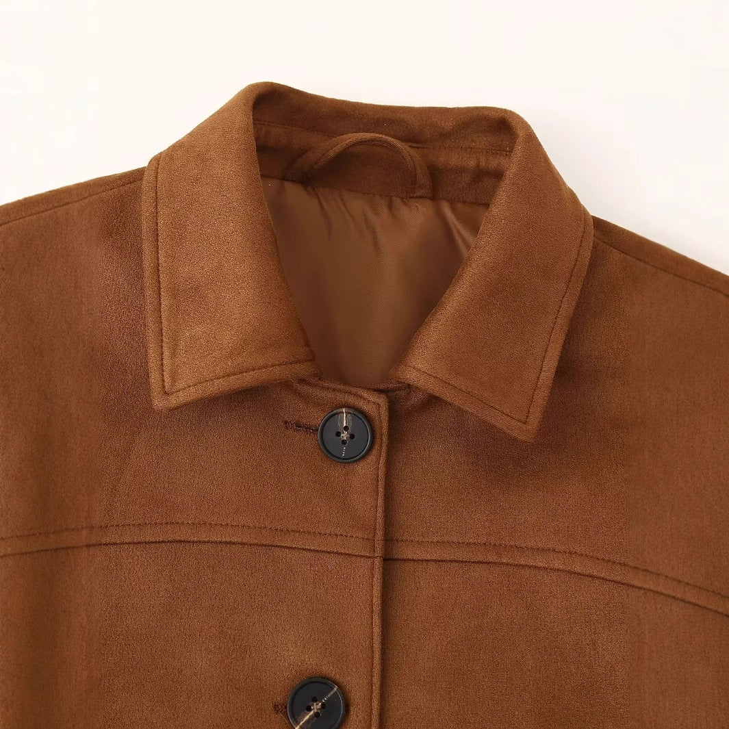 Trendy suede jacket for women with practical pockets and elegant details Lune London