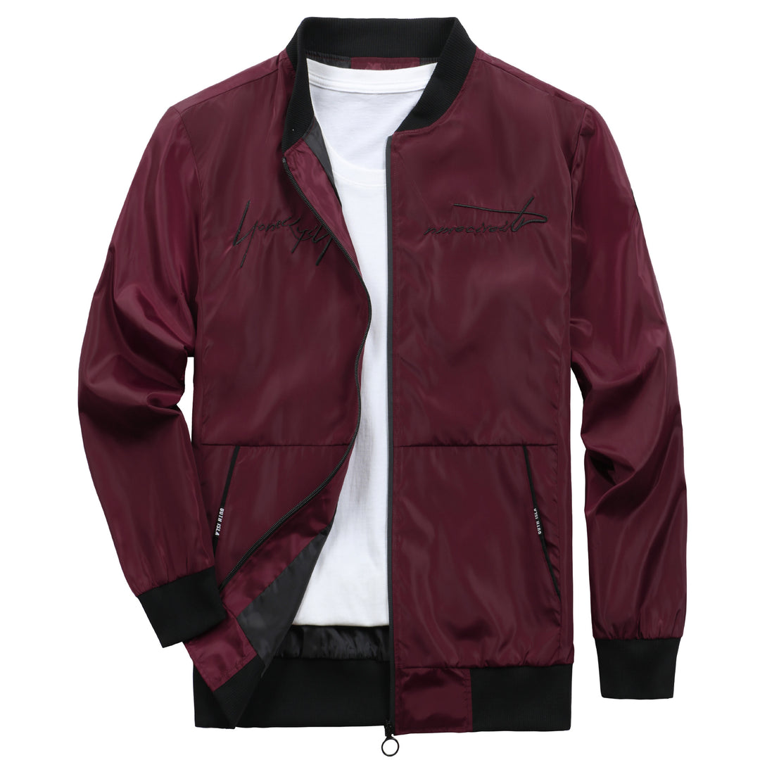 Trendy bomber jacket for men with elastic cuffs and practical zip pockets Lune London