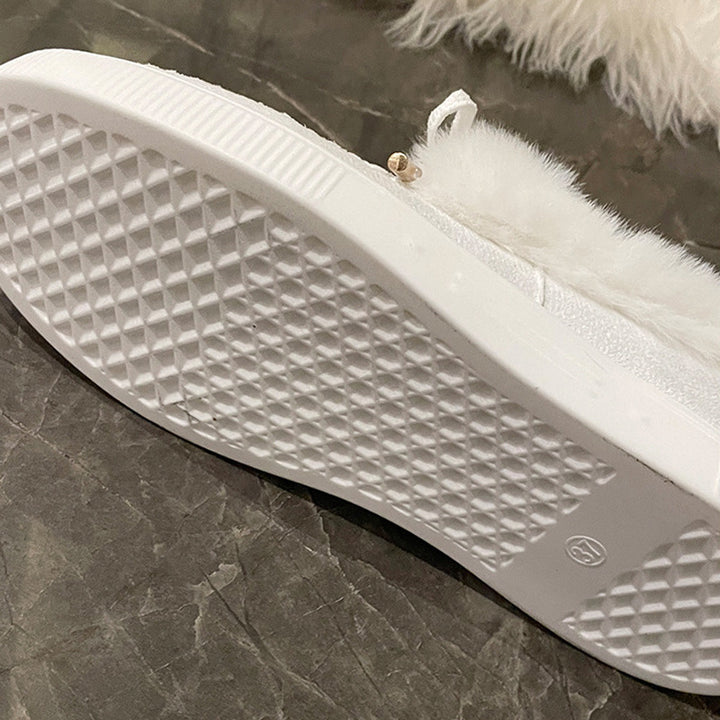 Women's sneakers with faux fur collar Lune London