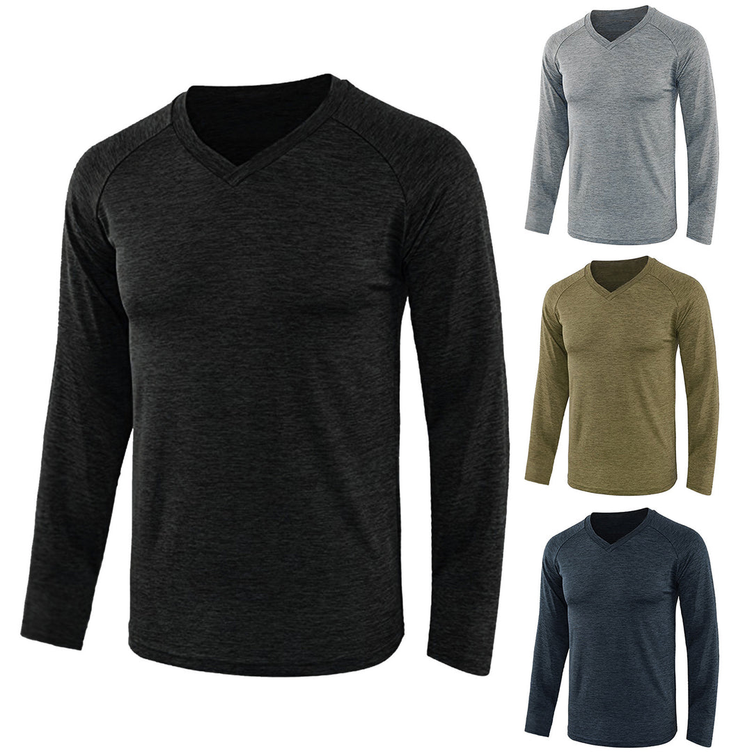 Long sleeve men's shirt with V-neck and breathable fabric technology Chic and Style