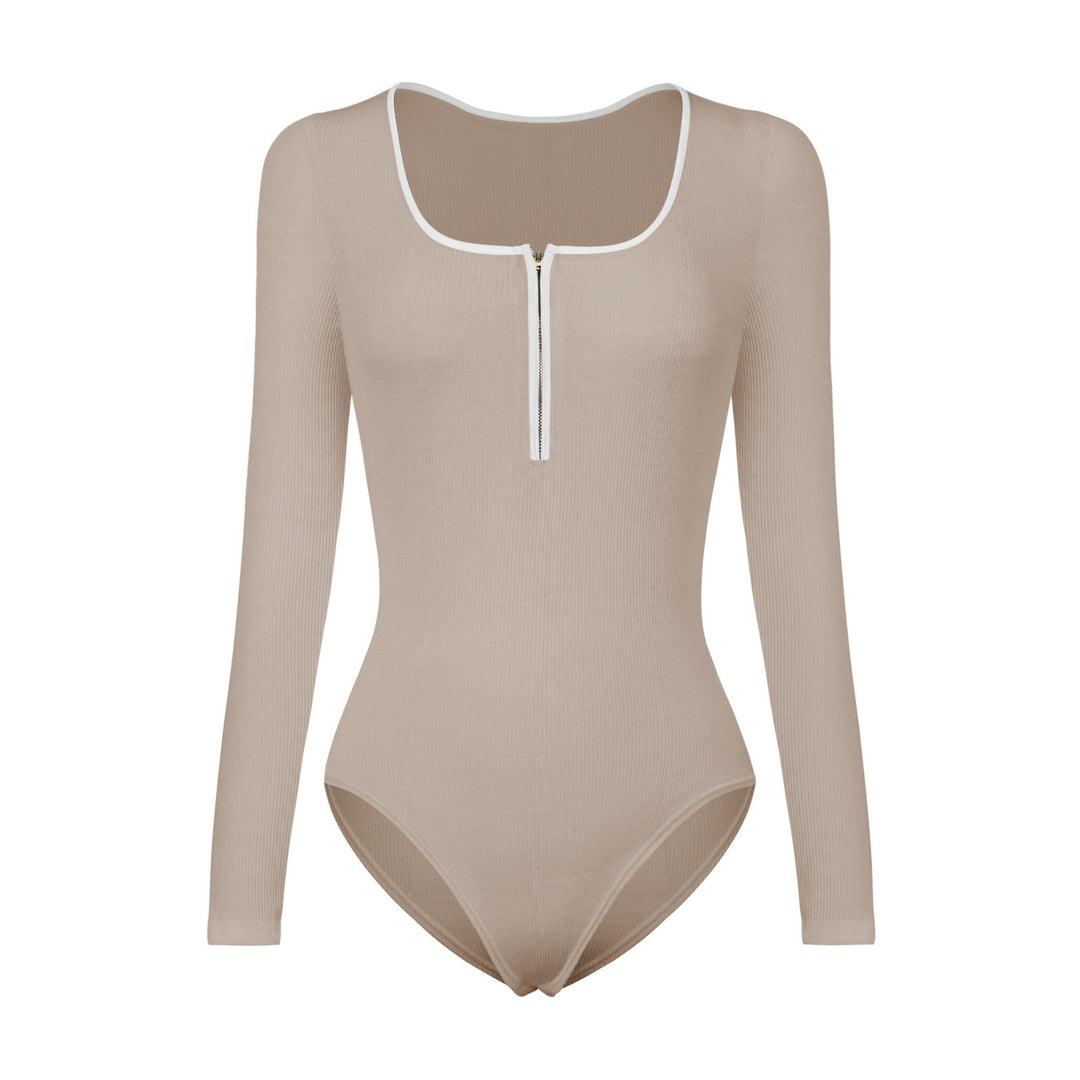 Long sleeve ribbed body for women with zip details Lune London