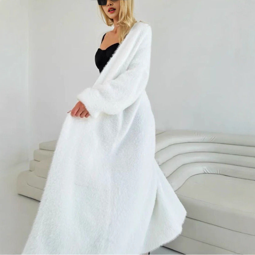 Ladies Chunky Knit Long Cardigan Lune London