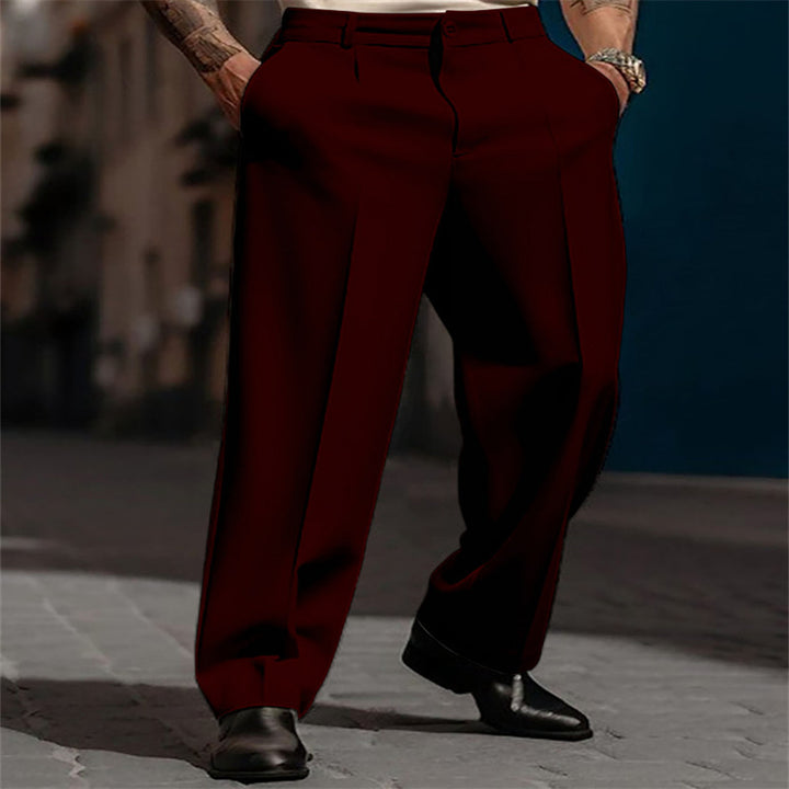 Classic high-waisted wide-leg suit pants for men Lune London