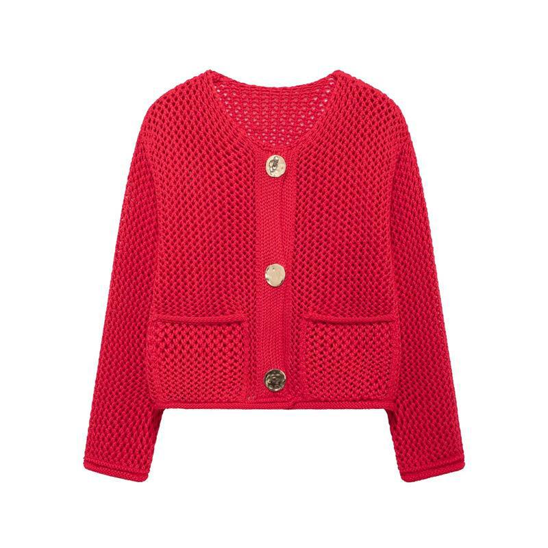 Lady cardigan with a breathable knit structure and practical pockets Lune London