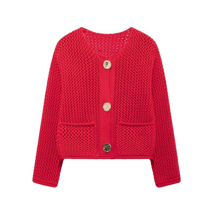 Lady cardigan with a breathable knit structure and practical pockets Lune London