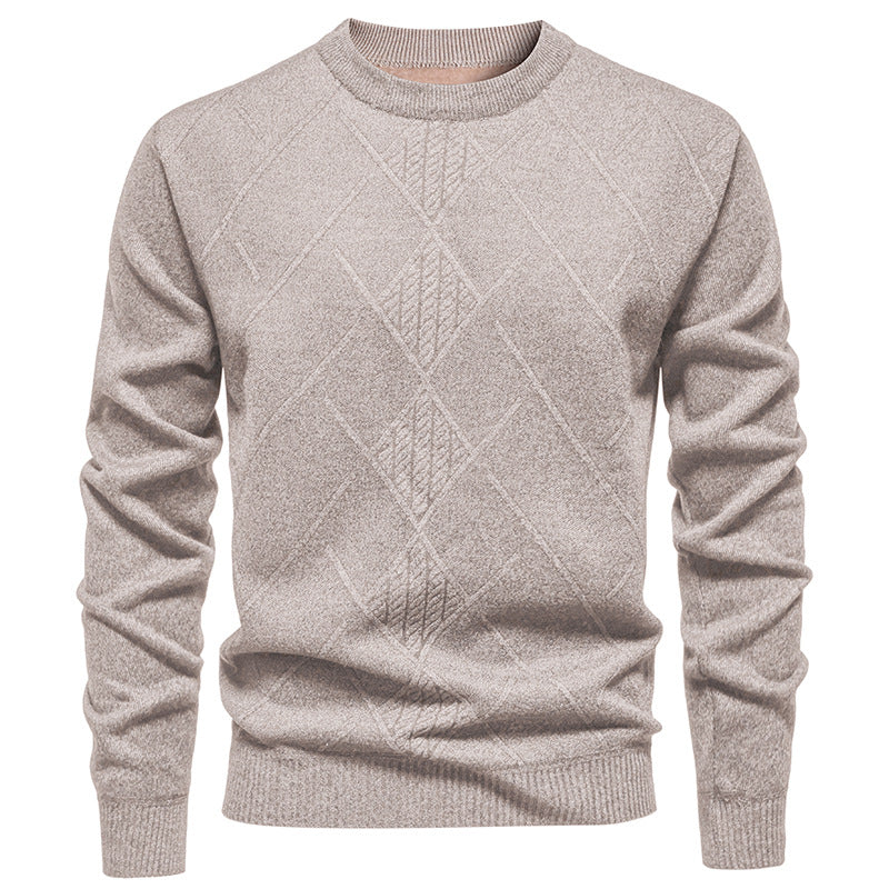 Fine knit sweater for men with relief pattern and round neck Lune London