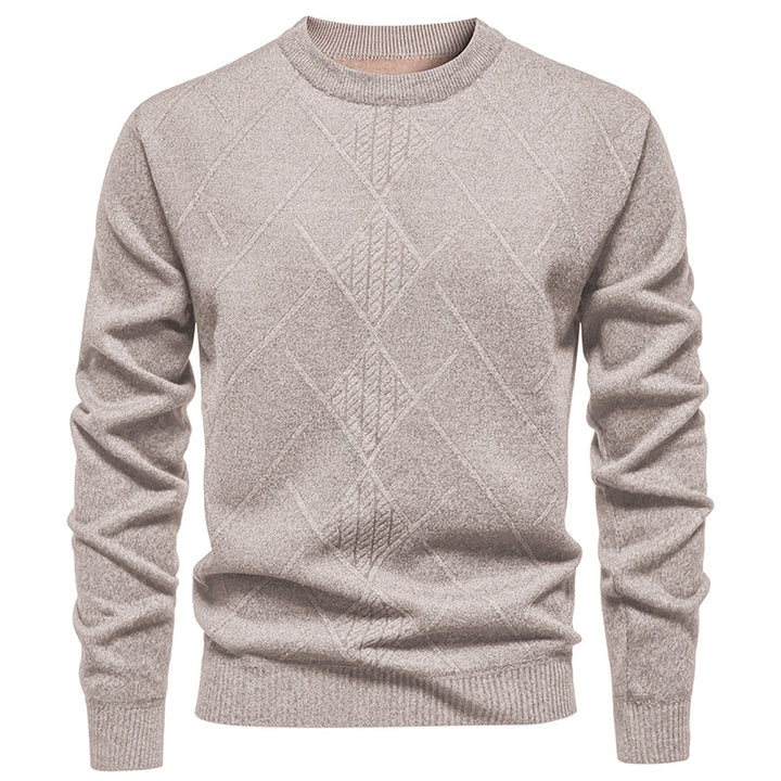 Fine knit sweater for men with relief pattern and round neck Lune London