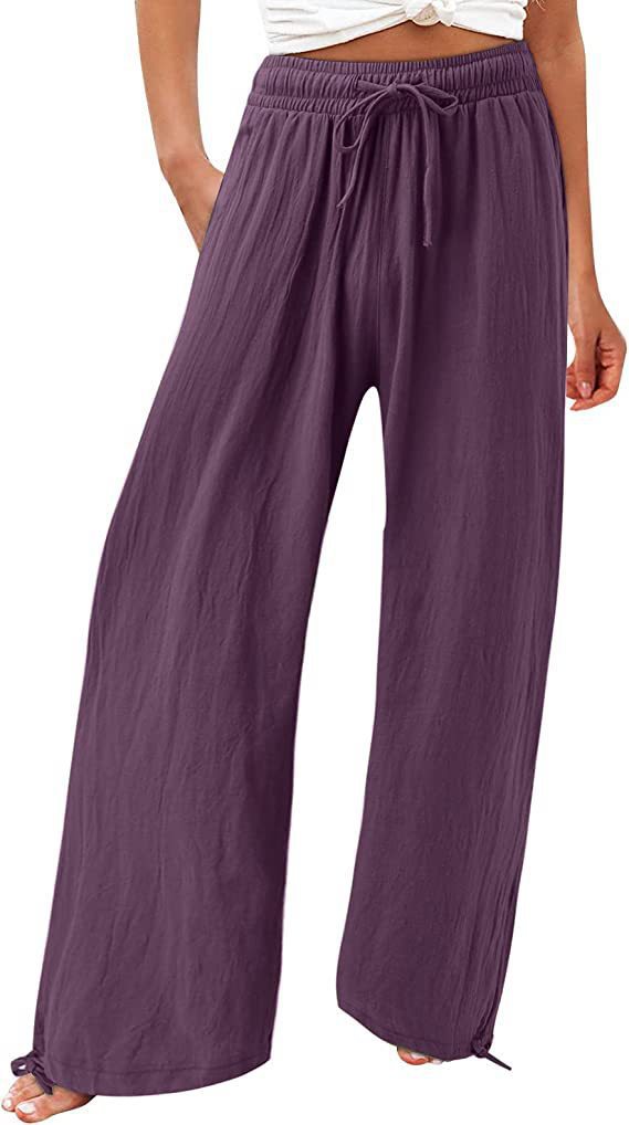 Loose summer pants for women in lightweight material with adjustable waist Lune London