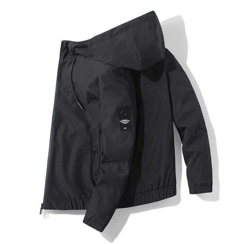 Functional jacket for men, windproof and waterproof, with adjustable hood collar Lune London