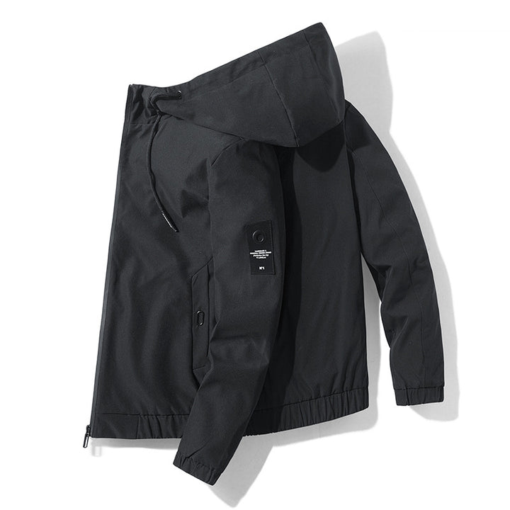 Functional jacket for men, windproof and waterproof, with adjustable hood collar Lune London