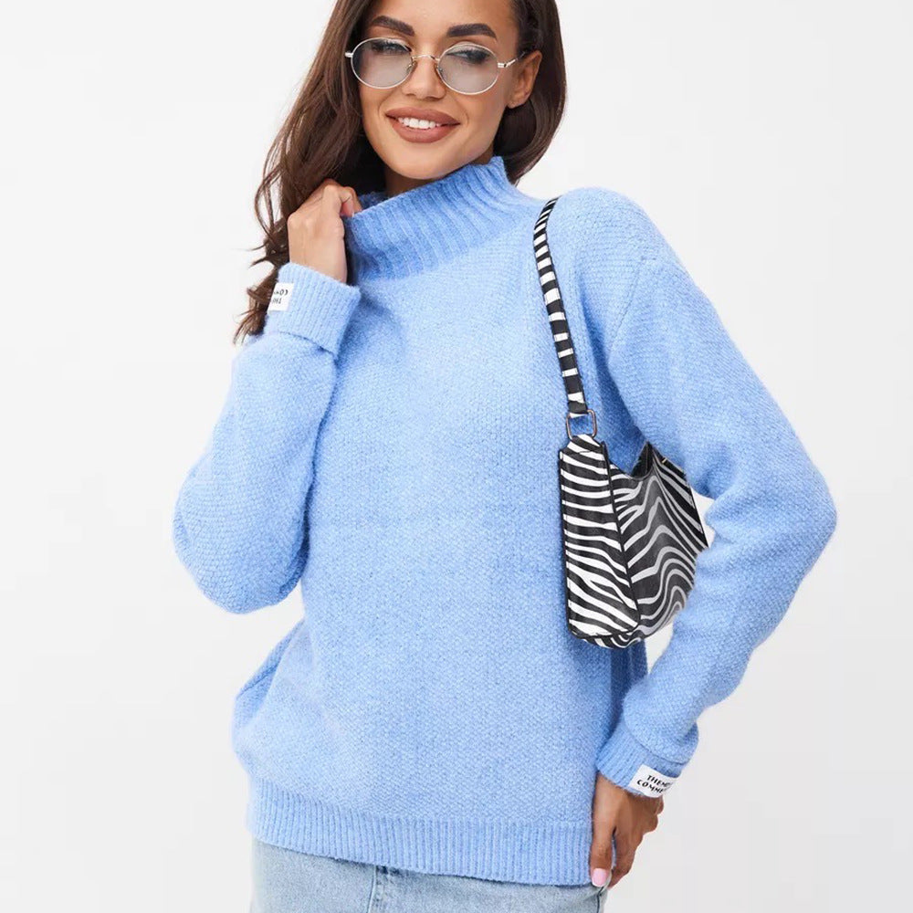 Pull en tricot pour femmes avec col montant Chic & Stil