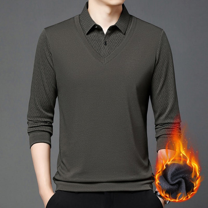 Trendy long sleeve shirt for men with structured collar and moisture-regulating properties Lune London