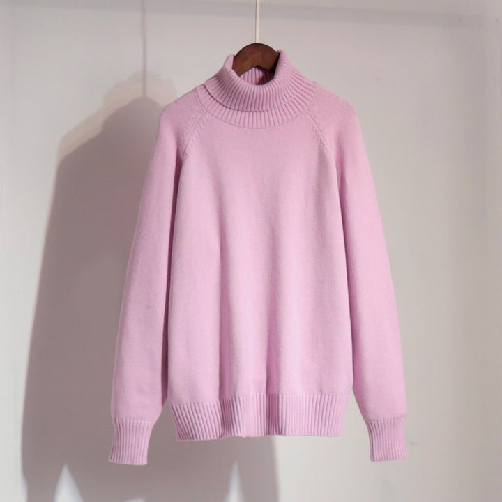 Pull en tricot pour dames avec col montant et coupe décontractée Chic & Stil