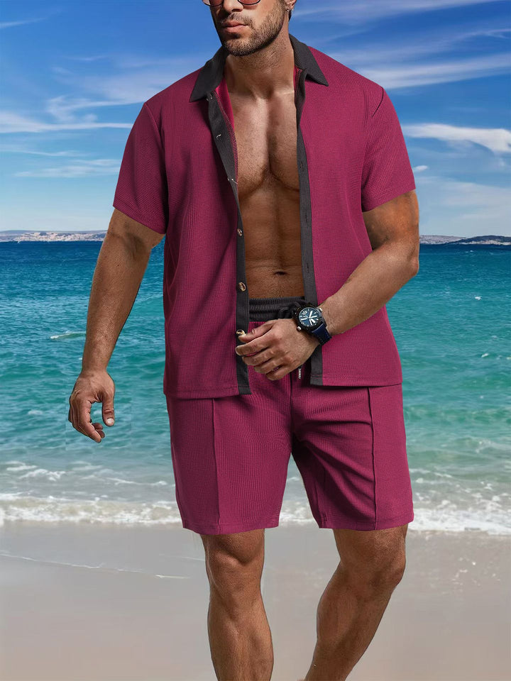 Men's casual short-sleeve shirt and structured design shorts Lune London