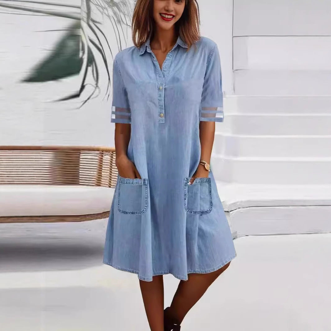 Robe chemise pour femme avec poches pratiques et coupe moderne Chic & Stil