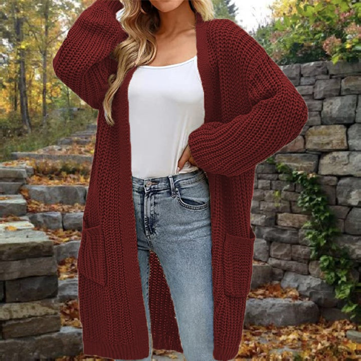 Fashionable Knit Jacket for Women with Wide Sleeves and Practical Pockets Lune London
