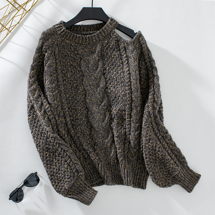 Chunky knit sweater for women with an elegant structure and trendy puff sleeves Lune London