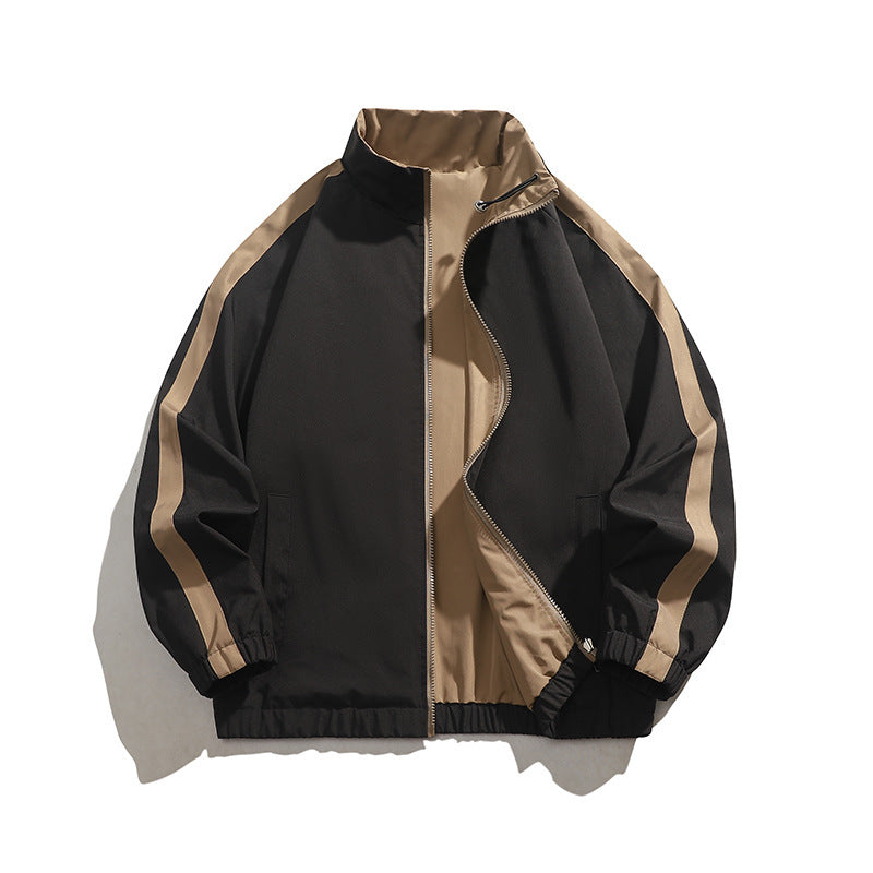 Sporty transition jacket for men with elastic cuffs and practical zippered pockets Lune London