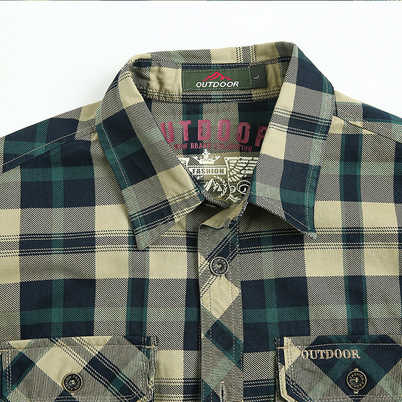 Checkered shirt for men with practical chest pockets Lune London