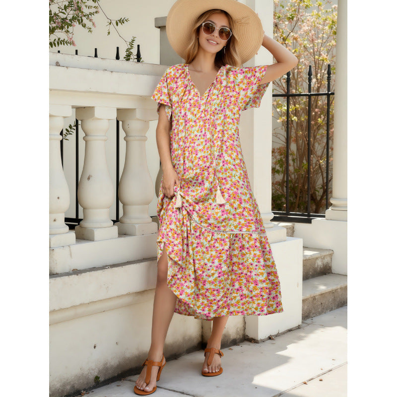 Chic and Stylish Floral Ruffle Maxi Dresses for Women