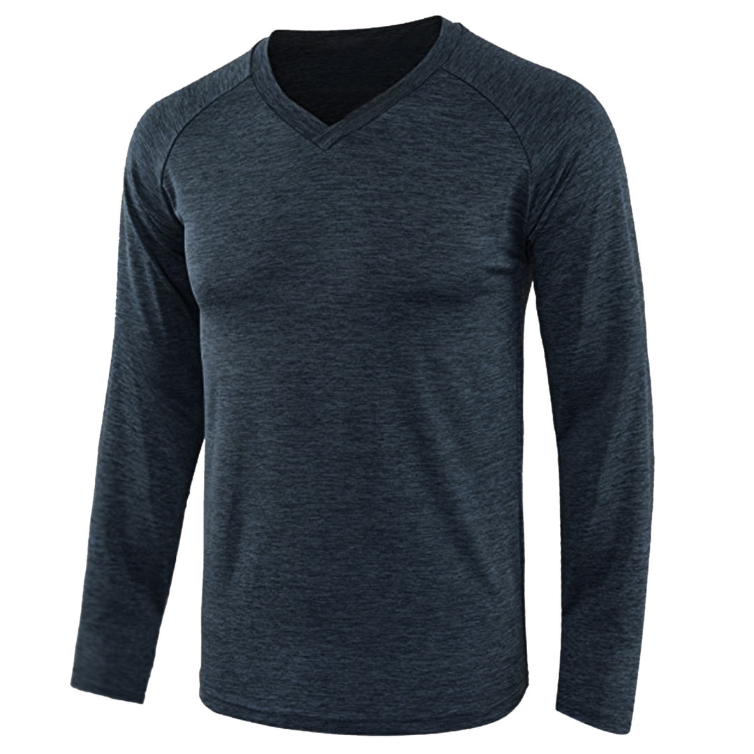 Long sleeve men's shirt with V-neck and breathable fabric technology Chic and Style
