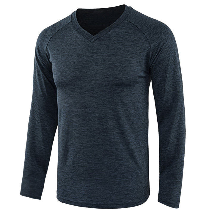 Long sleeve men's shirt with V-neck and breathable fabric technology Chic and Style