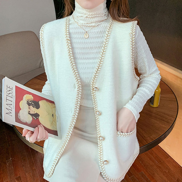 Knitted cardigan for women with decorative buttons Lune London