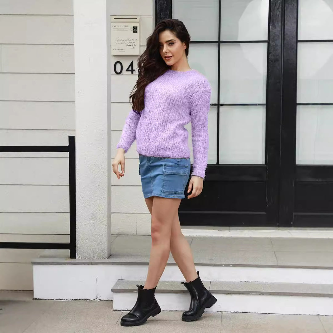 Cozy knit sweater for women with excellent elasticity and a modern chic and stylish design