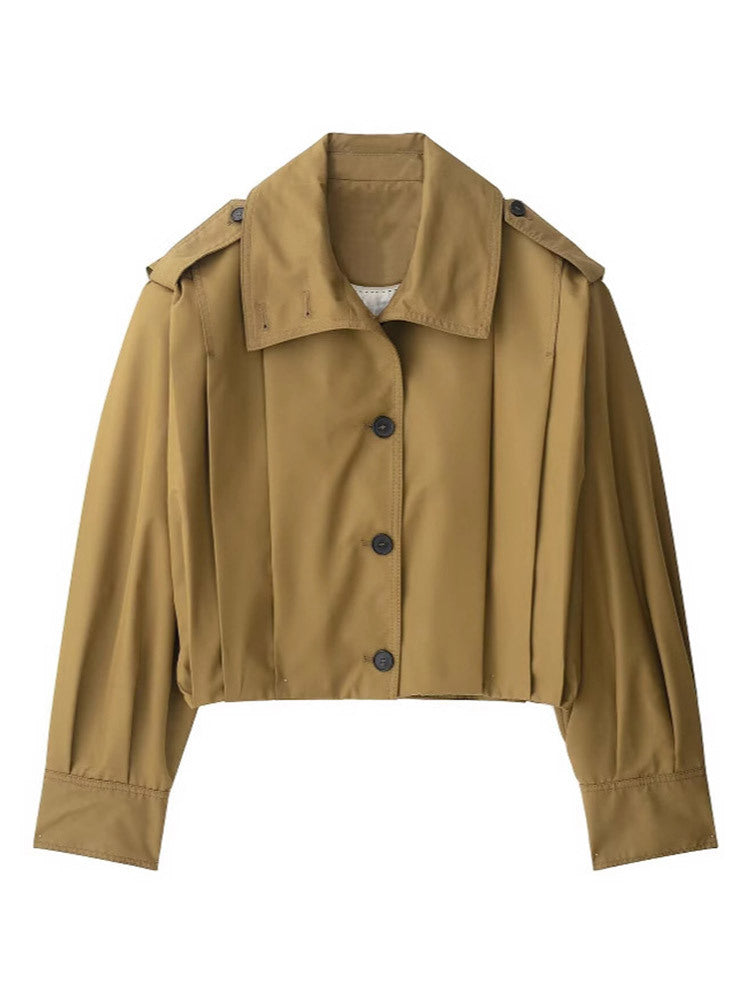 Lune London short trench coat for ladies with elegant button details