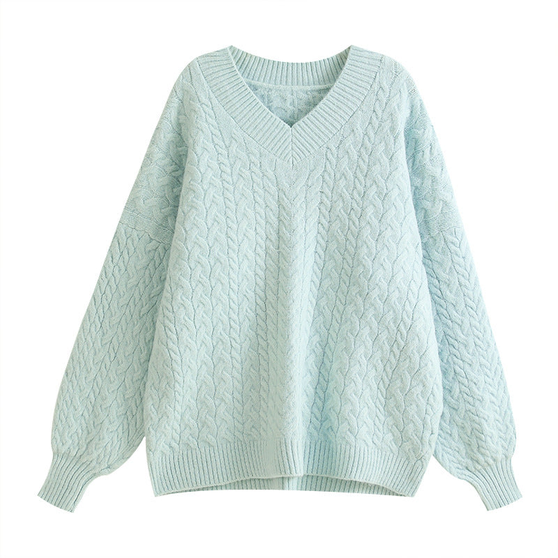 Pull en tricot pour femmes avec motif en câble texturé et manches volumineuses Chic & Stil