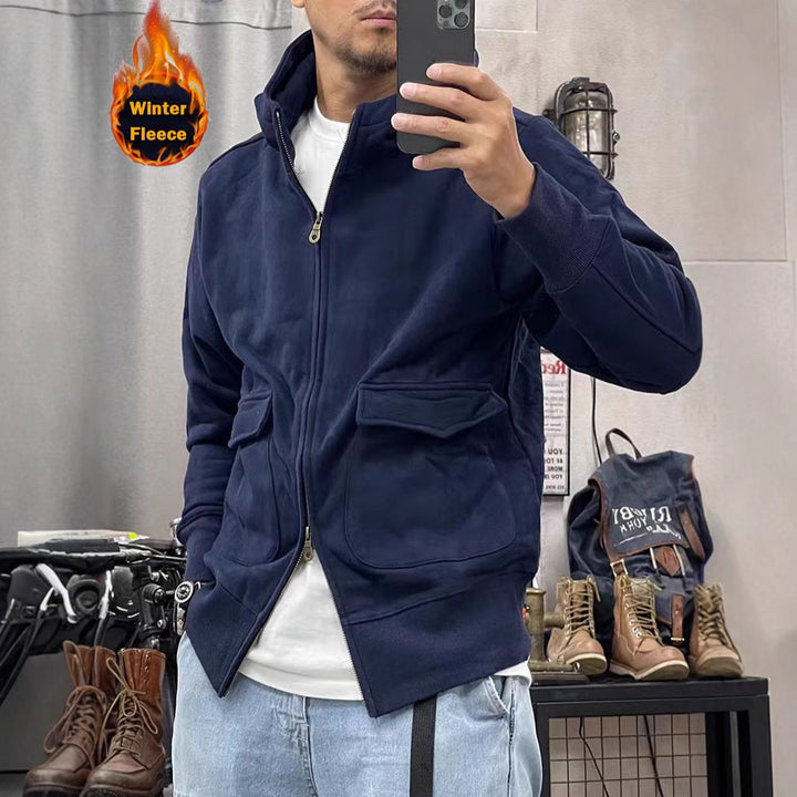 Warm fleece jacket for men with practical pockets and modern cut Lune London