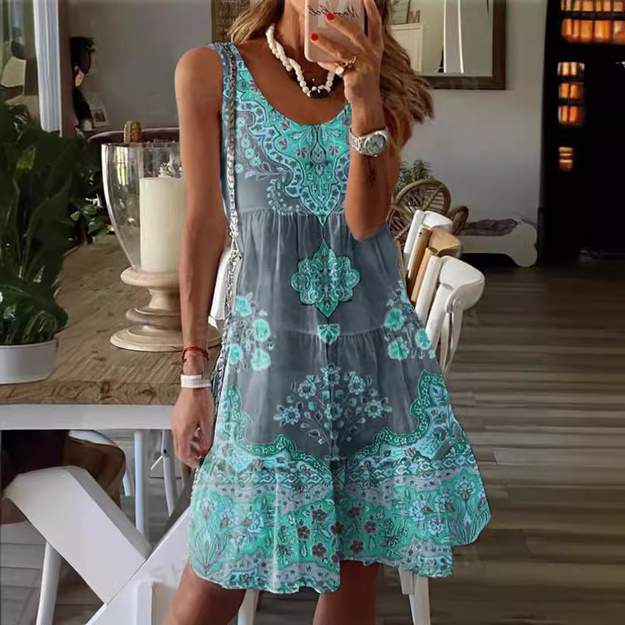 Summer dress for women with floral print and fluid cut Lune London
