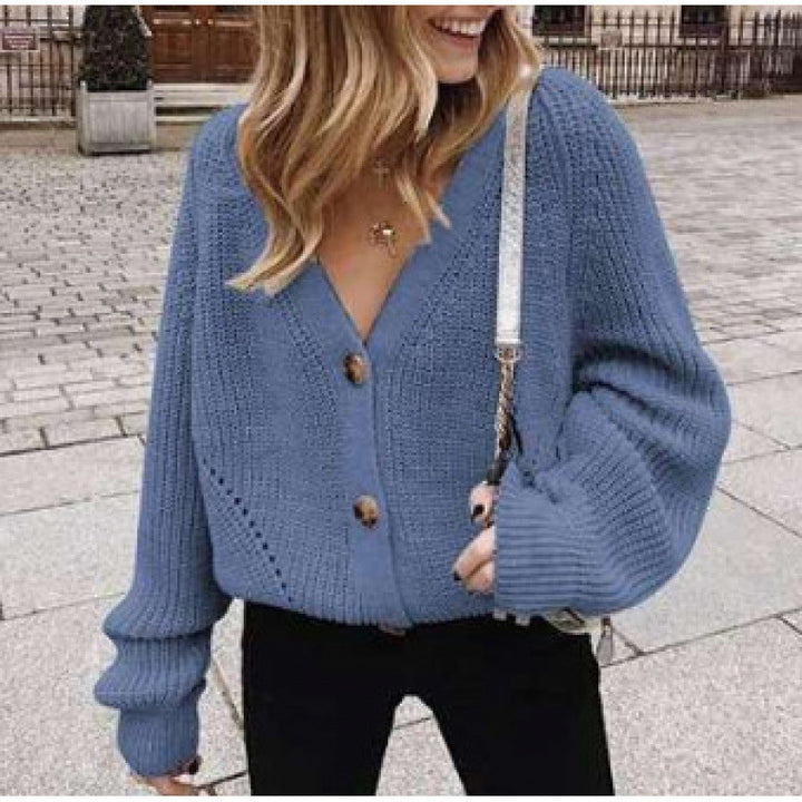 Ladies Knitted Button-Cardigan Lune London