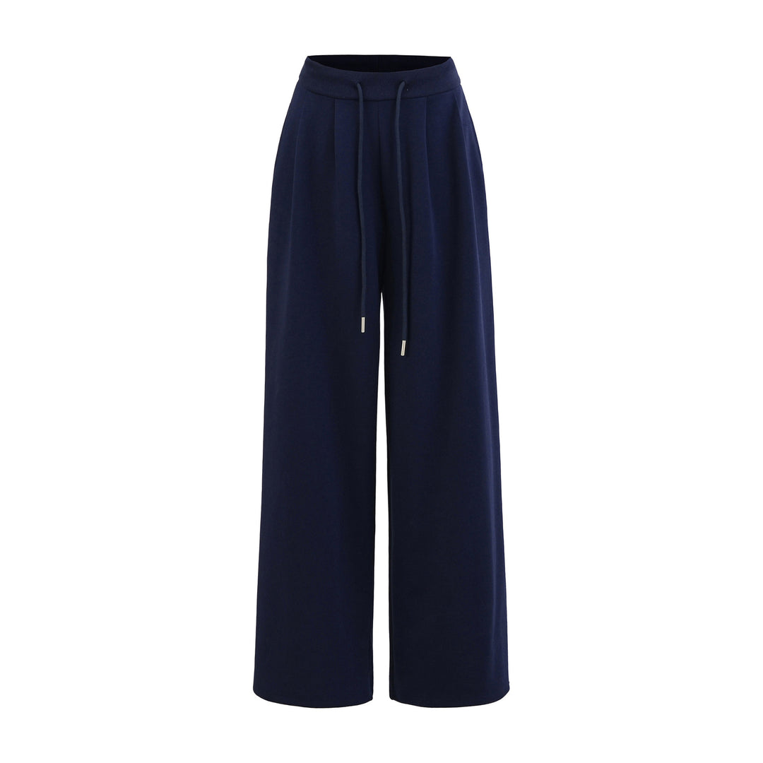 Wide jogger pants for women with elastic waist and decorative drawstring Lune London