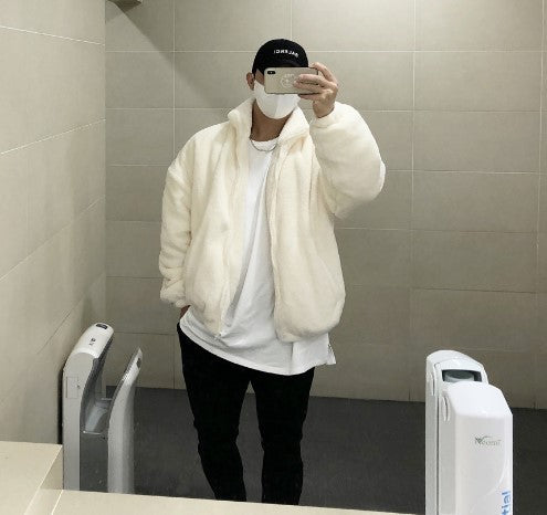Comfortable teddy jacket for men with high collar Lune London