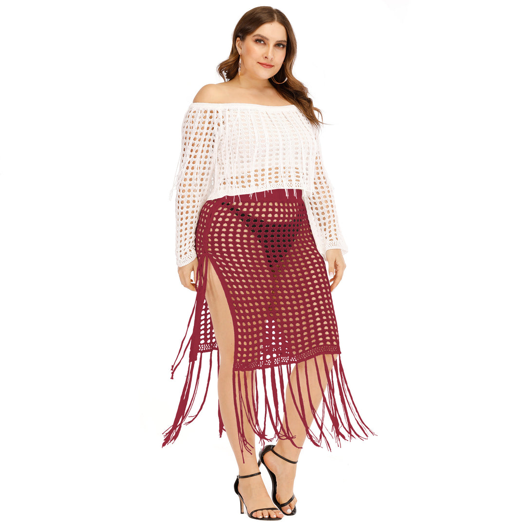 Ladies Crochet Fringe Beach Concealed Set Lune London