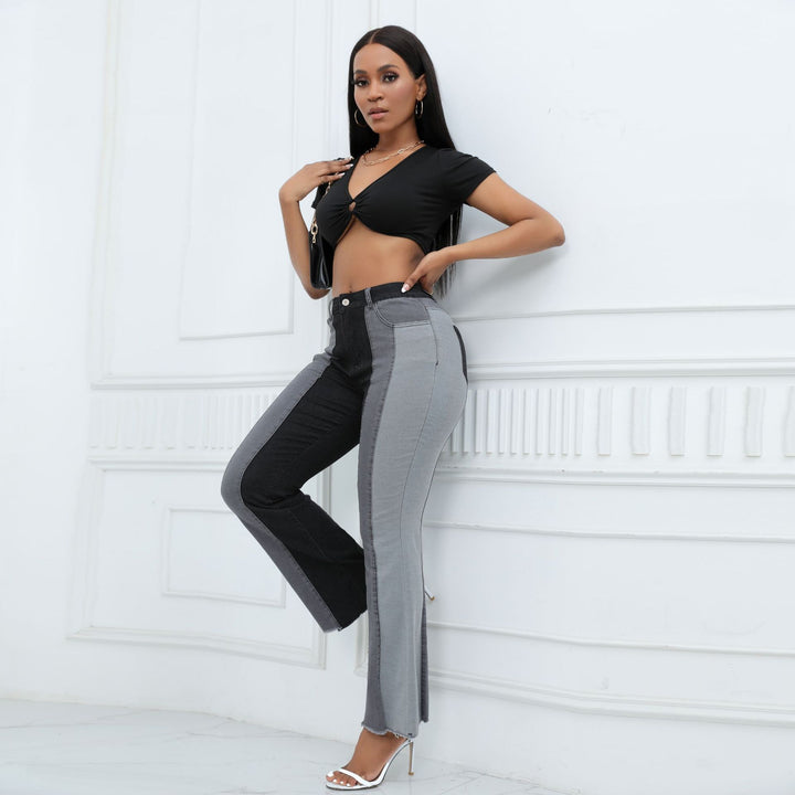 High-waisted bootcut jeans for women with two different washes Lune London