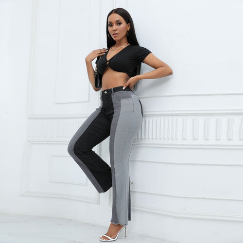 High-waisted bootcut jeans for women with two different washes Lune London