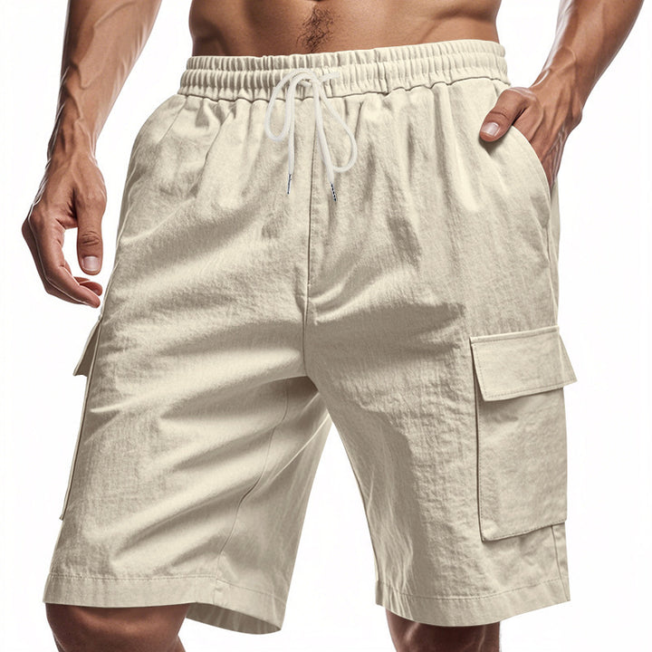 Casual cargo shorts for men with elastic waistband and practical side pockets Lune London