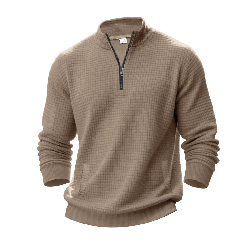 Sporty sweater for men with half-zip and practical pocket design Lune London