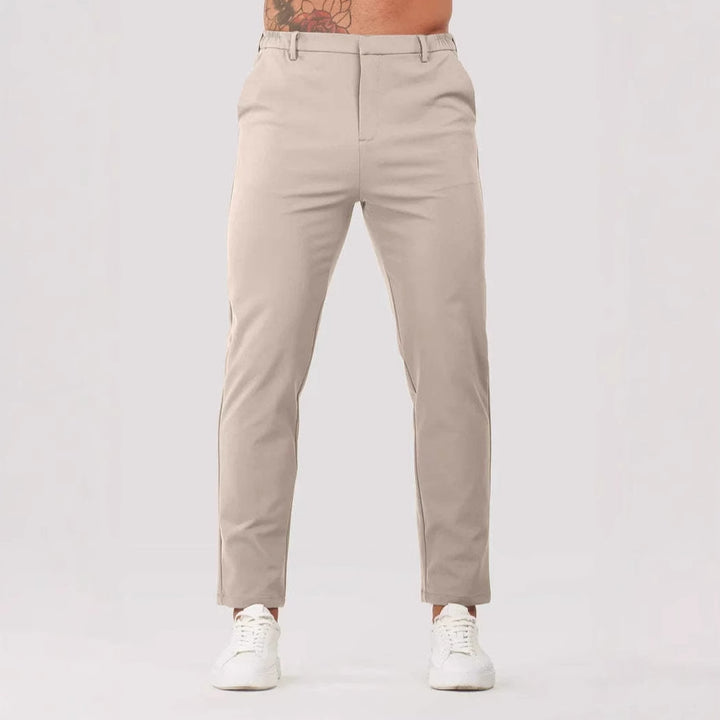 Slim fit chino pants for men with elastic waistband and side pockets Lune London
