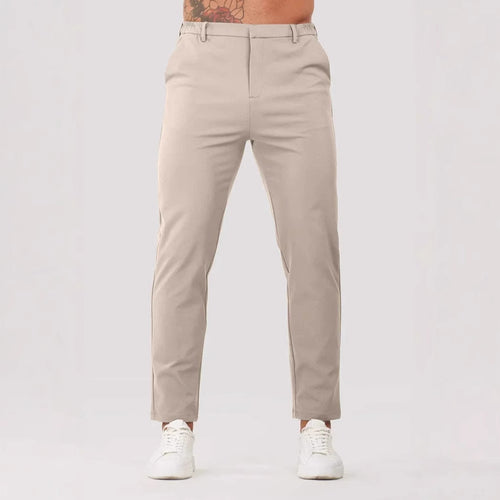 Slim fit chino pants for men with elastic waistband and side pockets Lune London