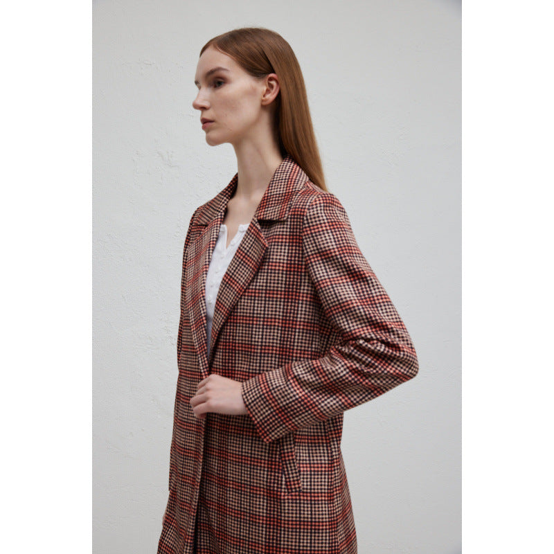 Women checkered coat elegant with double breasted and relaxed fit Lune London