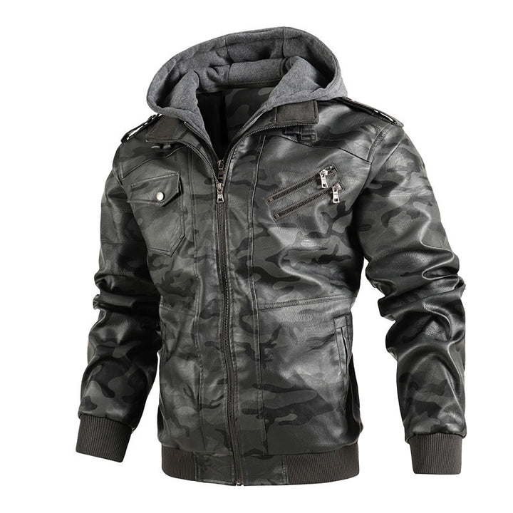 Casual camouflage jacket for men with removable hood lining Lune London
