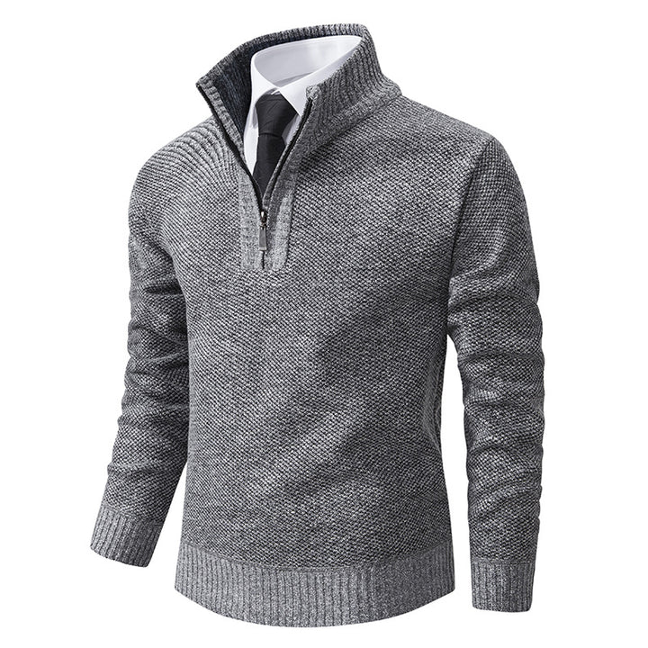 Men's knit sweater with modern zipper and textured surface Lune London