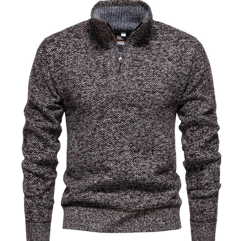 Pull-over zippé pour hommes avec design structuré Lune London