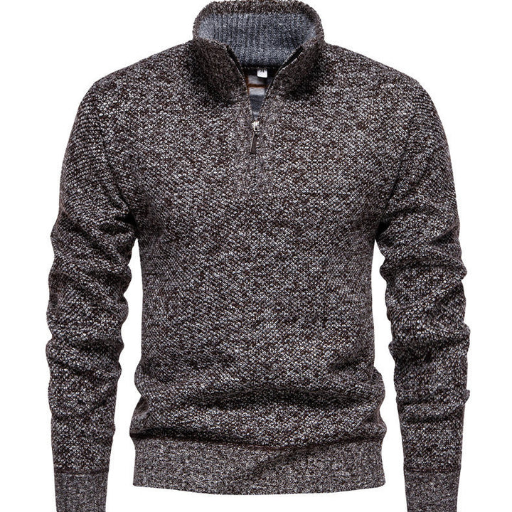 Pull-over zippé pour hommes avec design structuré Lune London