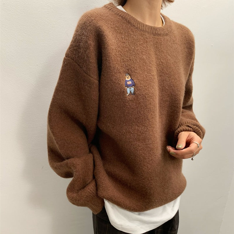 Ladies basic comfortable sweater with cute embroidered pattern Lune London