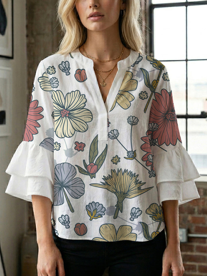 Women's artistic top with ruffled sleeves Lune London