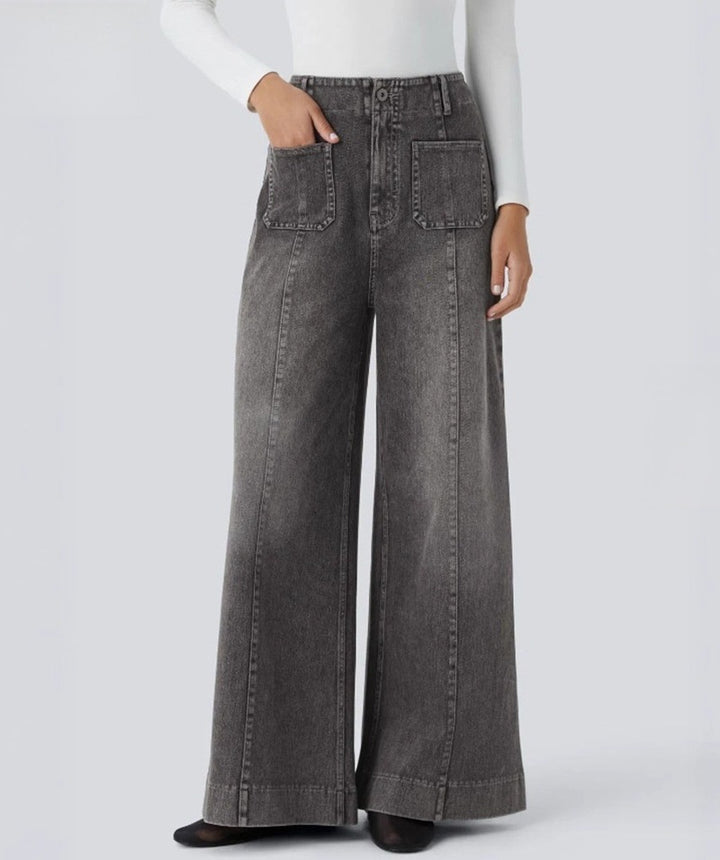 Jean large femme avec poches haute Chic & Stil
